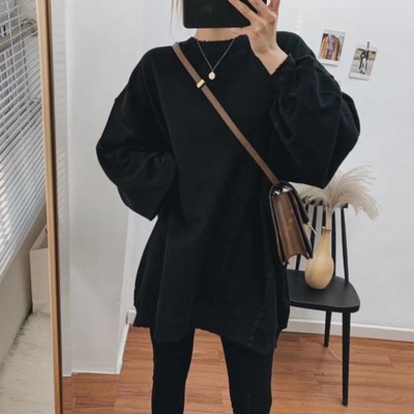 women's hoodies & sweatshirts 2021 autumn women long section pullover female leisure sleeve ladies solid color crew neck shirt girls co, Black
women's hoodies & sweatshirts 2021 autumn women long section pullover female leisure sleeve ladies solid color crew neck shirt girls co, Black