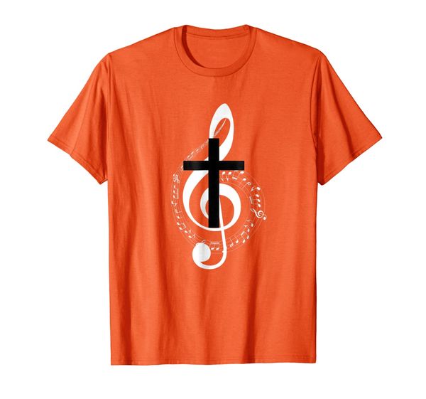 music clef note christian cross shirt, White;black 
music clef note christian cross shirt, White;black