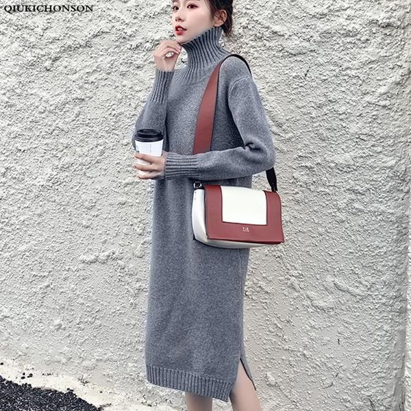 casual dresses overknee thick sweater dress women turtleneck autumn winter korean style long sleeve knitted ladies robe pull, Black;gray
casual dresses overknee thick sweater dress women turtleneck autumn winter korean style long sleeve knitted ladies robe pull, Black;gray