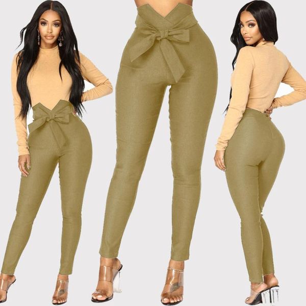 high waist sport leggings women's summer pants bow slim simple elastic squat proof, Black
high waist sport leggings women's summer pants bow slim simple elastic squat proof, Black