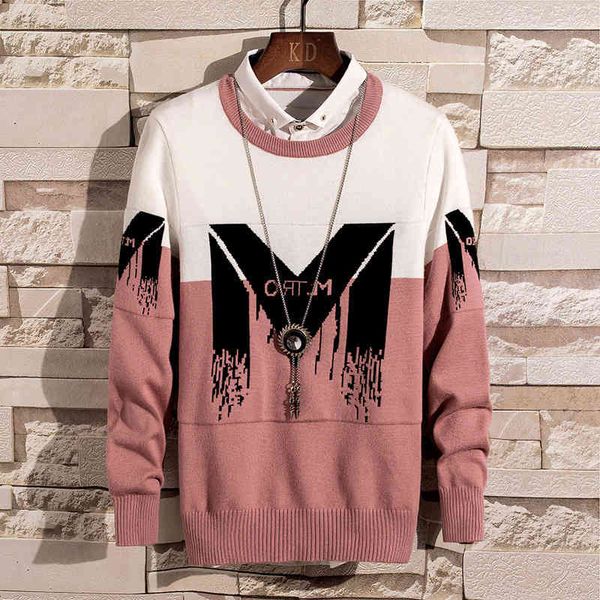 sweater knit autumn and winter men's fashion thickened fake two shirt collar pullover base wear 43, White;black
sweater knit autumn and winter men's fashion thickened fake two shirt collar pullover base wear 43, White;black