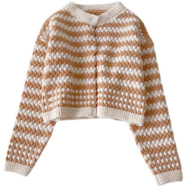 women's knits & tees autumn and winter korean striped design long-sleeved short section sweater, White
women's knits & tees autumn and winter korean striped design long-sleeved short section sweater, White