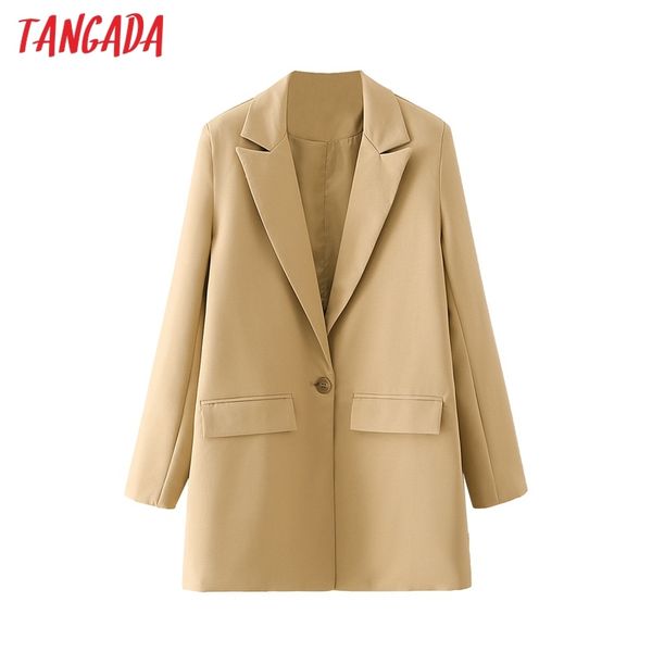 women one buttons khaki blazer coat vintage notched collar pocket fashion female casual chic da95 210416, Black
women one buttons khaki blazer coat vintage notched collar pocket fashion female casual chic da95 210416, Black
