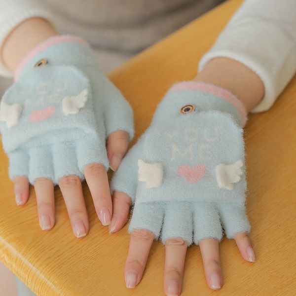 IWZb flip open fing warm wool gloves female wint gloves mittens er lovely korean angel wing half finger knitting wool cotton autumn and win, Blue;gray
IWZb flip open fing warm wool gloves female wint gloves mittens er lovely korean angel wing half finger knitting wool cotton autumn and win, Blue;gray