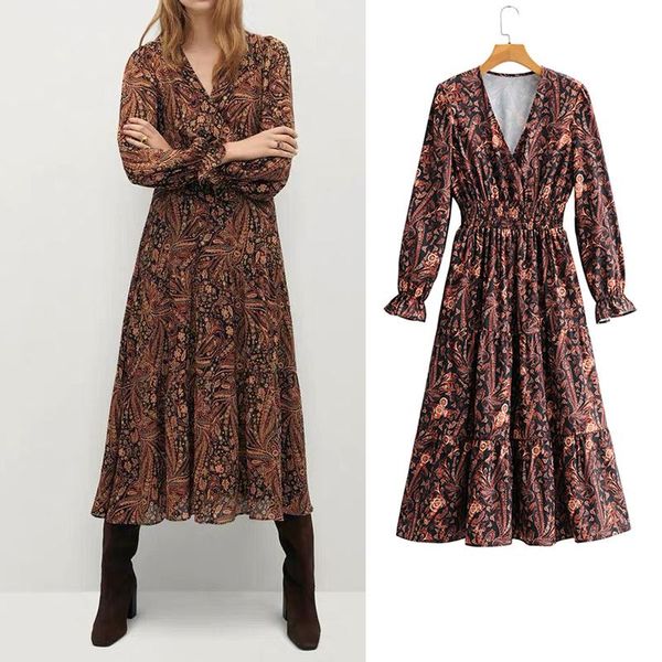 fashion retro print pleated dresses long sleeve ladies v-neck dress slim vestidos spring midi casual, Black;gray
fashion retro print pleated dresses long sleeve ladies v-neck dress slim vestidos spring midi casual, Black;gray