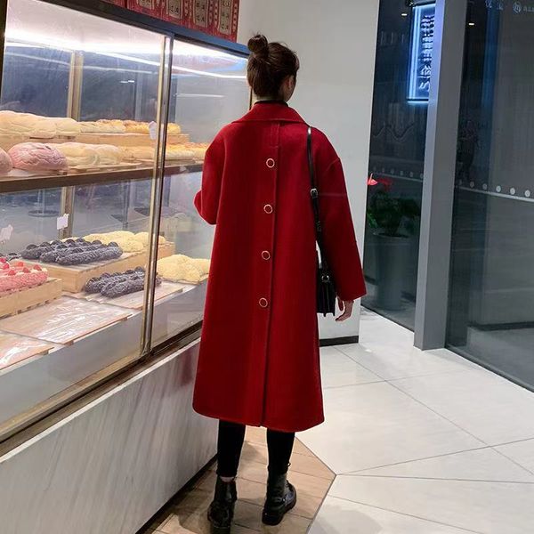 women's wool & blends mixtures of wool from female fake long trench notch coats single collared vintage breasted lady plus size winter, Black
women's wool & blends mixtures of wool from female fake long trench notch coats single collared vintage breasted lady plus size winter, Black