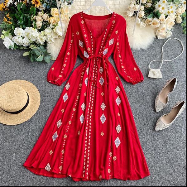 autumn vacation ethnic style fashion women dresses embroidery long sleeve frenulum slim vestidos, Black;gray
autumn vacation ethnic style fashion women dresses embroidery long sleeve frenulum slim vestidos, Black;gray