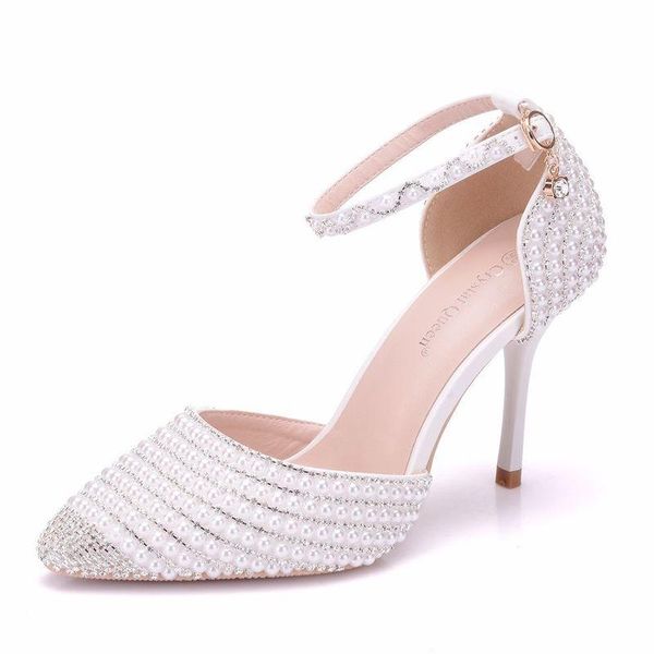 women sandals wedding party pu rhinestones buckle strap 9.5cm thin high heels pointed toe sandal for shoes size 35-42, Black
women sandals wedding party pu rhinestones buckle strap 9.5cm thin high heels pointed toe sandal for shoes size 35-42, Black