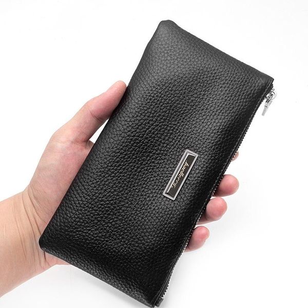 wallets baellerry men genuine leather male clutch bags long zipper cowhide purse thin young man retro hand bag soft pouch #15, Red;black
wallets baellerry men genuine leather male clutch bags long zipper cowhide purse thin young man retro hand bag soft pouch #15, Red;black