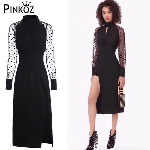 women madi dress fashion poka dot lace spliced long sleeve slim bodycon stand collar party celebrity 210421, White
women madi dress fashion poka dot lace spliced long sleeve slim bodycon stand collar party celebrity 210421, White