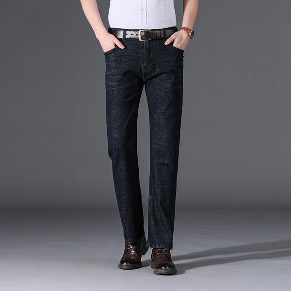 men's jeans autumn winter solid color casual men stretch business office trousers black gray classic style male straight denim pants, Blue
men's jeans autumn winter solid color casual men stretch business office trousers black gray classic style male straight denim pants, Blue