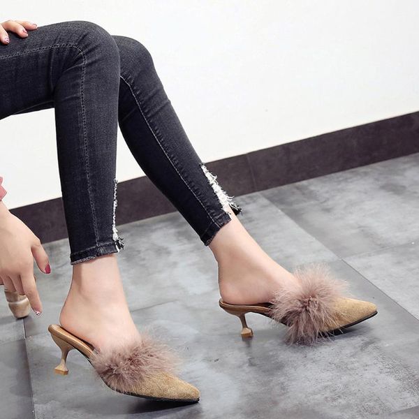 slippers sagace shoes woman summer solid pointed toe sinlge fashion casual thin high hairy sandals 2021jan16, Black
slippers sagace shoes woman summer solid pointed toe sinlge fashion casual thin high hairy sandals 2021jan16, Black
