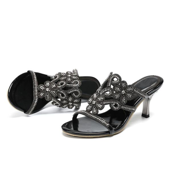 slippers .5cm high heel summer women stilettos luxury rhinestone hollow large size, Black
slippers .5cm high heel summer women stilettos luxury rhinestone hollow large size, Black