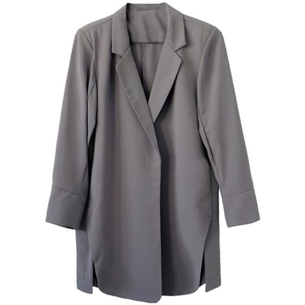 summer chiffon blazer women office wear notched open front slim thin outerwears casaco female women's suits & blazers, White;black
summer chiffon blazer women office wear notched open front slim thin outerwears casaco female women's suits & blazers, White;black