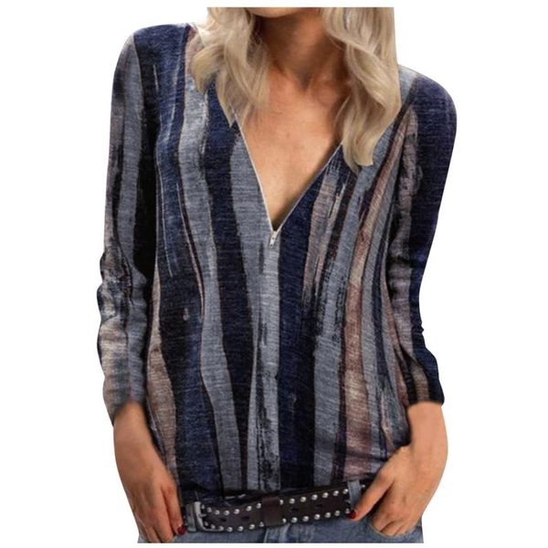 women's blouses & shirts women fashion v-neck blouse zipper colour stripe printing long sleeves blusas feminina verao 2021 #py, White
women's blouses & shirts women fashion v-neck blouse zipper colour stripe printing long sleeves blusas feminina verao 2021 #py, White