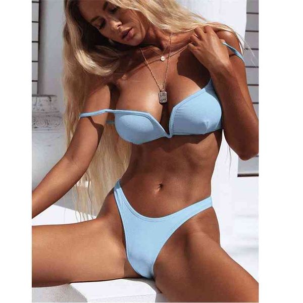 ribbed swimsuit women v-neck push up swimwear bikini two-piece bather beachwear solid thong biquini bathing suit swim 210730, White;black
ribbed swimsuit women v-neck push up swimwear bikini two-piece bather beachwear solid thong biquini bathing suit swim 210730, White;black