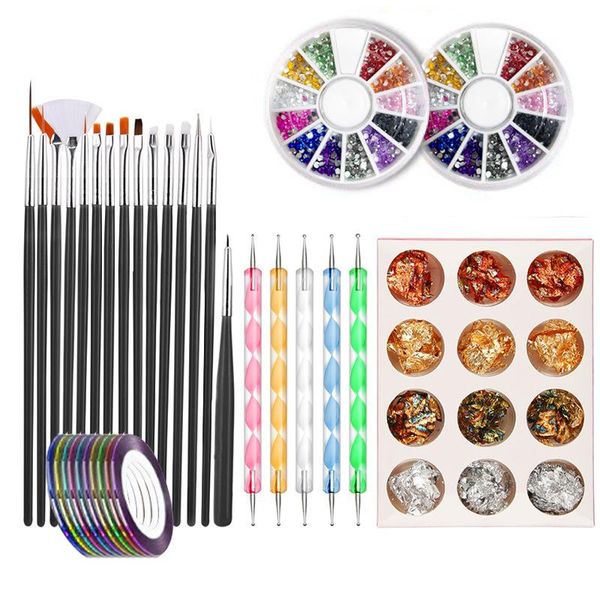 nail art kits profession tool set painted pen point drill manicure 20 brushes 2 drills 10 color coil 4 foil
nail art kits profession tool set painted pen point drill manicure 20 brushes 2 drills 10 color coil 4 foil