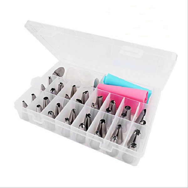 baking & pastry tools 32pcs/set stainless steel nozzle 2 pcs silicone bag coupler leaf nozzles brush cupcake box cake decorating diy dessert
baking & pastry tools 32pcs/set stainless steel nozzle 2 pcs silicone bag coupler leaf nozzles brush cupcake box cake decorating diy dessert