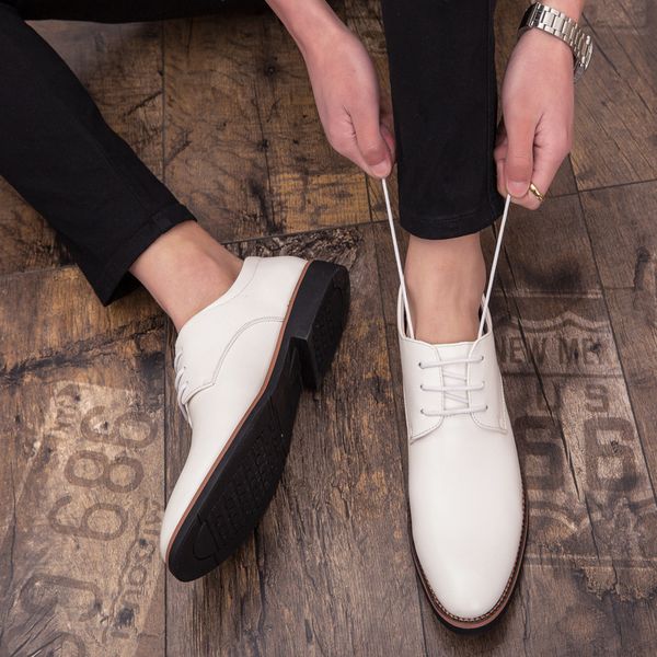 british pointed leather sho men's busins drs casual trendy white wedding hair stylist, Black
british pointed leather sho men's busins drs casual trendy white wedding hair stylist, Black