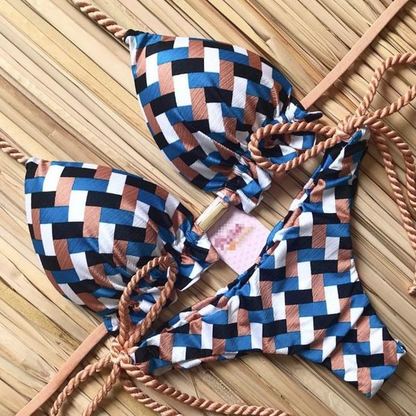 women's swimwear 2021 swimsuit plaid printed split bikini, White;black
women's swimwear 2021 swimsuit plaid printed split bikini, White;black