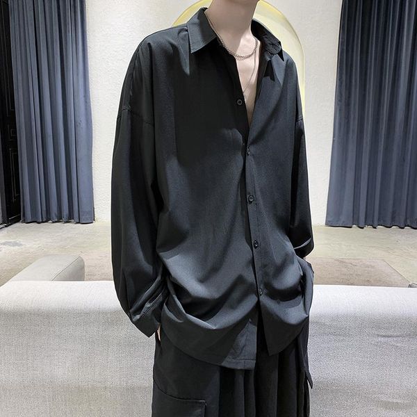 men's casual shirts 2021 men's blouse shirt solid loose long sleeve spring autumn summer handsome men 4 colors, White;black
men's casual shirts 2021 men's blouse shirt solid loose long sleeve spring autumn summer handsome men 4 colors, White;black