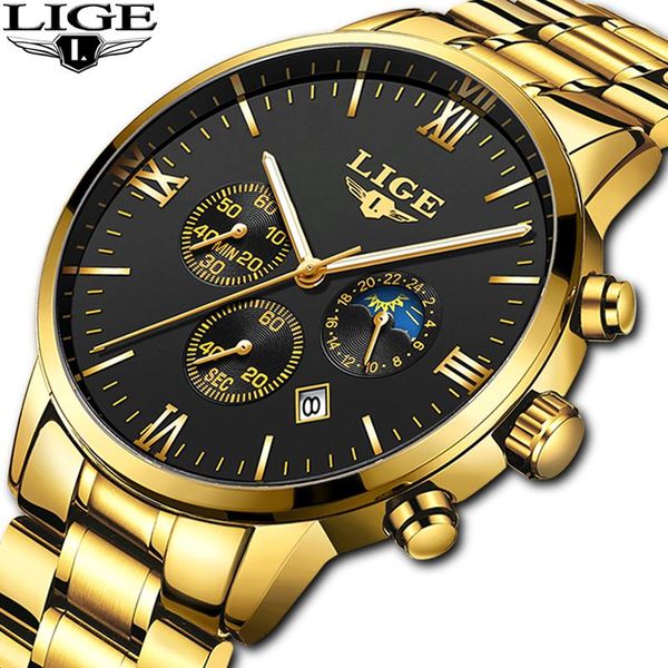wristwatches lige men watch chronograph sport mens watches waterproof full steel quartz gold clock relogio masculino, Slivery;brown
wristwatches lige men watch chronograph sport mens watches waterproof full steel quartz gold clock relogio masculino, Slivery;brown