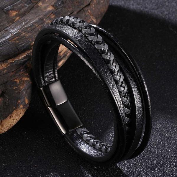 fashion punk charm men's jewelry stainless steel leather men black bracelets christmas for women bb1075, Golden;silver
fashion punk charm men's jewelry stainless steel leather men black bracelets christmas for women bb1075, Golden;silver