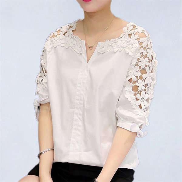 summer women lace blouses fashion woman lace shirt hollow out casual short sleeve women shirts plus size clothing 5xl 210426, White
summer women lace blouses fashion woman lace shirt hollow out casual short sleeve women shirts plus size clothing 5xl 210426, White