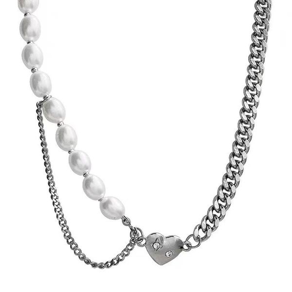 pendant necklaces potcet women's stainless steel pearl love titanium necklace geometric fashion hip hop personality party jewelry, Silver
pendant necklaces potcet women's stainless steel pearl love titanium necklace geometric fashion hip hop personality party jewelry, Silver