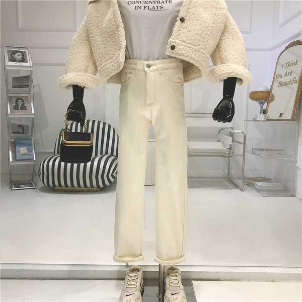 women's pants & capris 3straight jeans women autumn / winter design simplicity high waist slim wide leg loose plush islq, Black;white
women's pants & capris 3straight jeans women autumn / winter design simplicity high waist slim wide leg loose plush islq, Black;white