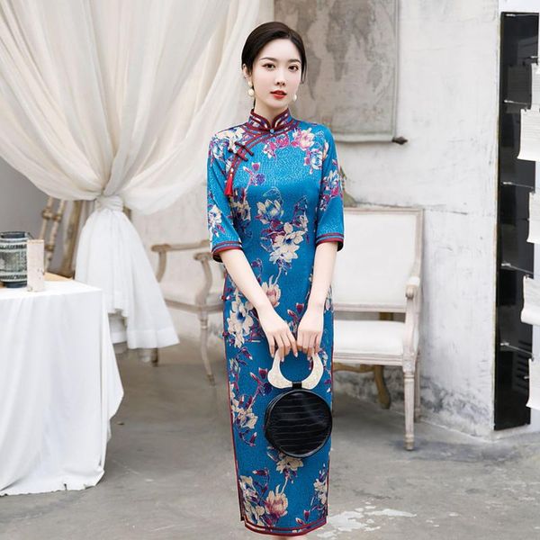 ethnic clothing slim female large size 3xl 4xl dress gown half sleeve print flower qipao blue chinese classic cheongsam autumn vestidos, Red
ethnic clothing slim female large size 3xl 4xl dress gown half sleeve print flower qipao blue chinese classic cheongsam autumn vestidos, Red