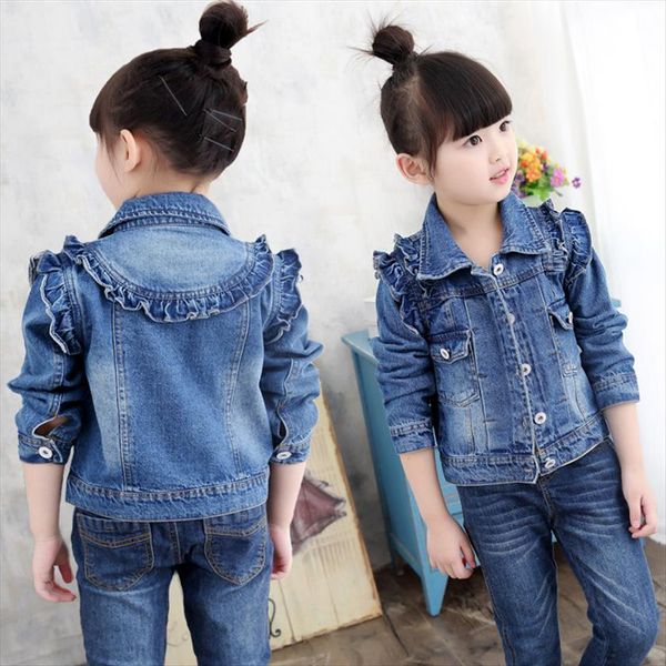 ruffles patchwork kids girls denim jacket coats single breasted toddler jeans outerwear casual children clothing, Blue;gray
ruffles patchwork kids girls denim jacket coats single breasted toddler jeans outerwear casual children clothing, Blue;gray
