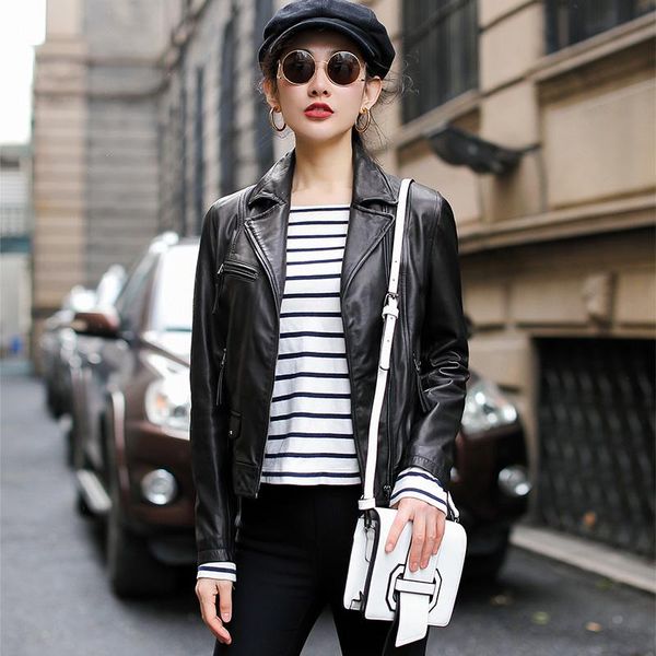 women's leather & faux ptslan style original lambskin jacket natural sheepskin good quality luxury clothes classic p3967, Black
women's leather & faux ptslan style original lambskin jacket natural sheepskin good quality luxury clothes classic p3967, Black