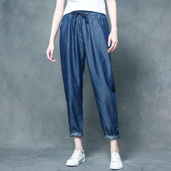 women's jeans spring and summer thin tencel denim pants female soft comfortable elastic waist women trousers ta813, Blue
women's jeans spring and summer thin tencel denim pants female soft comfortable elastic waist women trousers ta813, Blue