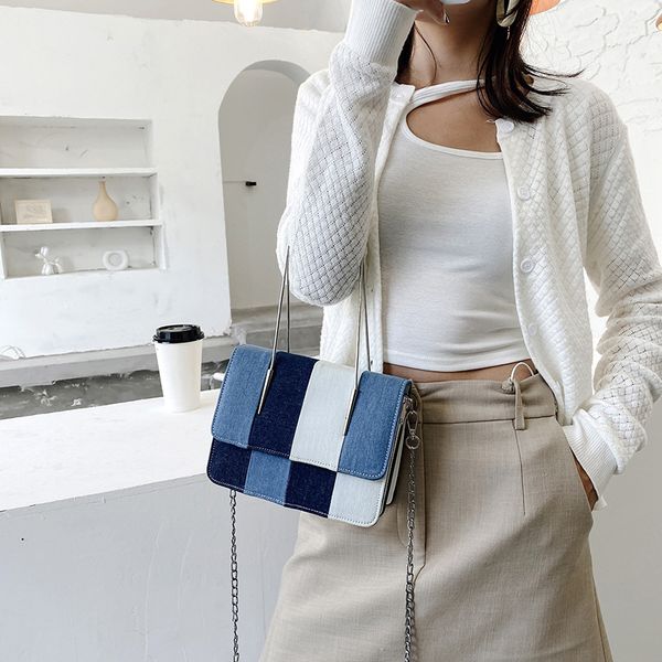 elegant women chain purse handbags retro ladies small square shoulder bags fashion design female denim stitching crossbody bags
elegant women chain purse handbags retro ladies small square shoulder bags fashion design female denim stitching crossbody bags