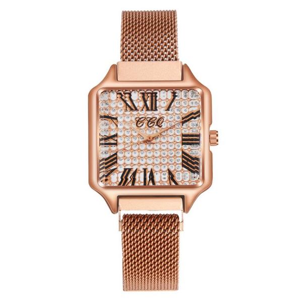 wristwatches new design ladies watches rose gold alloy square women watch magnetic mesh watchband full crystal diamond roman numeral quartz, Slivery;brown
wristwatches new design ladies watches rose gold alloy square women watch magnetic mesh watchband full crystal diamond roman numeral quartz, Slivery;brown