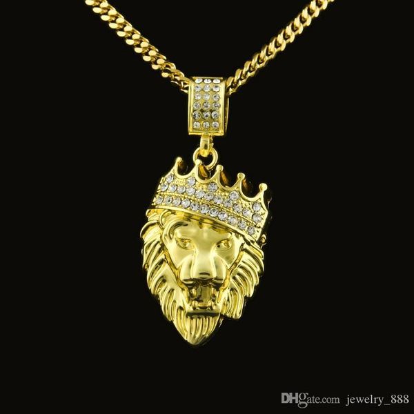 mens hip hop jewelry gold cuban link chain lion head king crown pendant necklace fashion jewelry, Silver
mens hip hop jewelry gold cuban link chain lion head king crown pendant necklace fashion jewelry, Silver