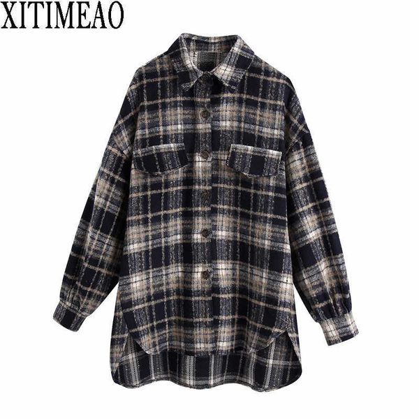za women oversize woolen shirts fashion ladies soft thick party female elegant loose vintage girls chic 210604, Black;brown
za women oversize woolen shirts fashion ladies soft thick party female elegant loose vintage girls chic 210604, Black;brown