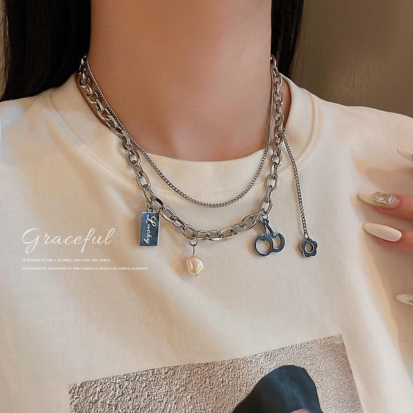chains titanium steel freshwater pearl cherry flower double layer necklace korean net red folding wind neck chain tassel long clavicle, Silver
chains titanium steel freshwater pearl cherry flower double layer necklace korean net red folding wind neck chain tassel long clavicle, Silver