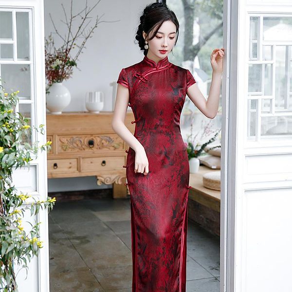 ethnic clothing print floral satin female slim qipao red chinese prom dress gown large size short sleeve cheongsams vintage long vestid
ethnic clothing print floral satin female slim qipao red chinese prom dress gown large size short sleeve cheongsams vintage long vestid