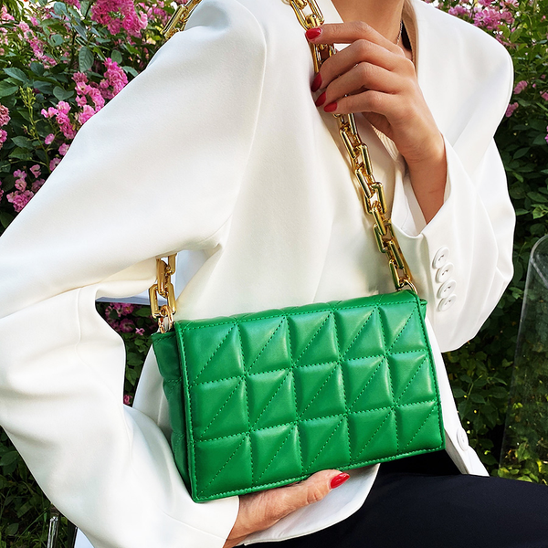 quilting pu leather crossbody bag for women 2021 summer travel trends shoulder bag purses and handbags thick chain green ladies
quilting pu leather crossbody bag for women 2021 summer travel trends shoulder bag purses and handbags thick chain green ladies