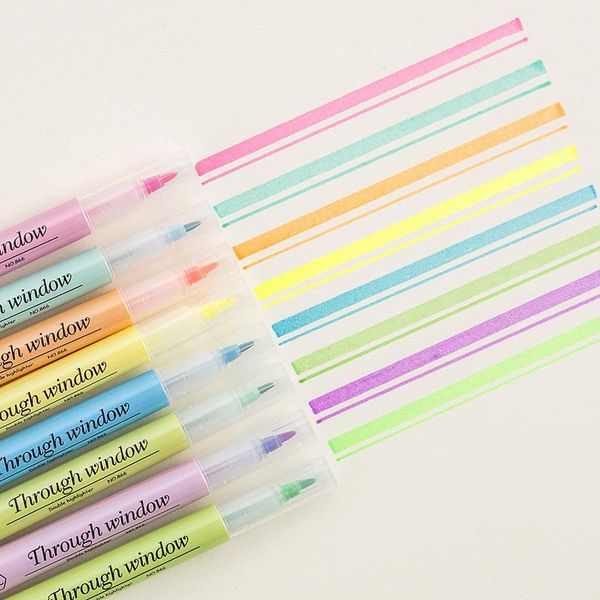 highlighters 8 colors/set unique hollow window tip design soft pastel color highlighter pen school map text marker stationery hilighter, Black;red
highlighters 8 colors/set unique hollow window tip design soft pastel color highlighter pen school map text marker stationery hilighter, Black;red