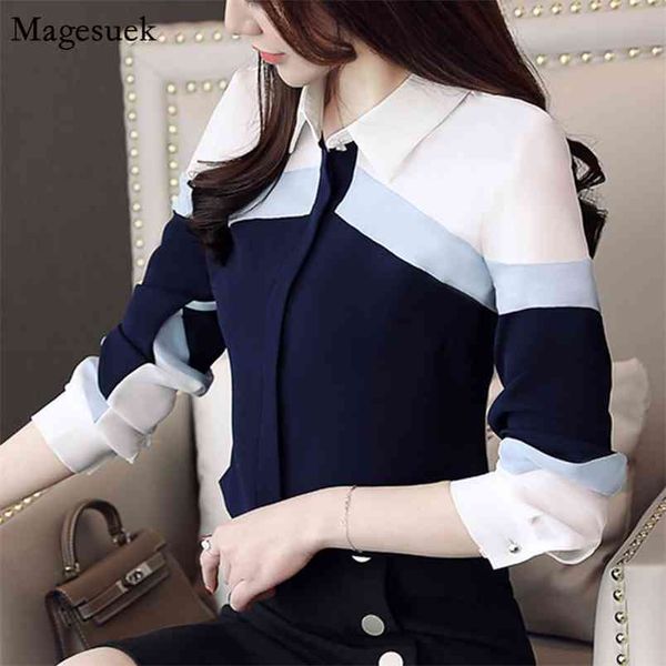 fashion long sleeve ladies and blouses color spliced chiffon women shirts casual office womens blouse 5302 50 210512, White
fashion long sleeve ladies and blouses color spliced chiffon women shirts casual office womens blouse 5302 50 210512, White