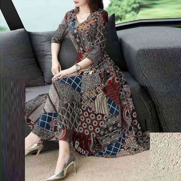 v-neck vestidos three quarter sleeve long women dress ladies floral print a-line dresses dropshipping, Black;gray
v-neck vestidos three quarter sleeve long women dress ladies floral print a-line dresses dropshipping, Black;gray