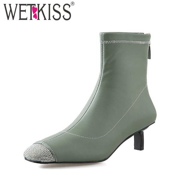 wetkiss fashion ankle boot woman shoe round toe elegant kitten heel zipper bootie spring autumn party wedding shoes 210630, Black
wetkiss fashion ankle boot woman shoe round toe elegant kitten heel zipper bootie spring autumn party wedding shoes 210630, Black