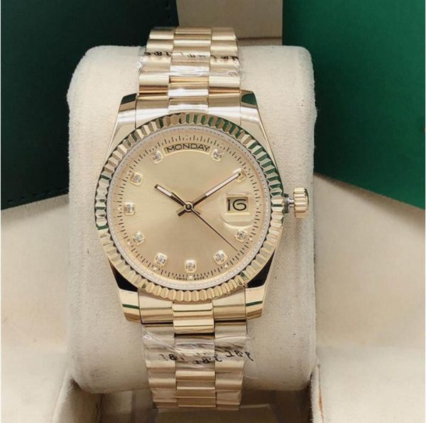 fashion watch 36mm mechanical women's watch calendar sapphire gold stainless steel band automatic men wristwatch, Slivery;brown
fashion watch 36mm mechanical women's watch calendar sapphire gold stainless steel band automatic men wristwatch, Slivery;brown