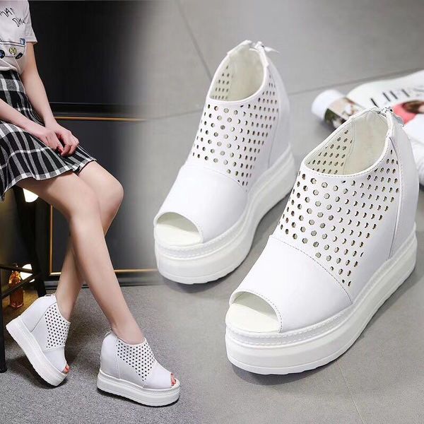 11cm thick-soled fish mouth sandals muffins high-heeled wedge platform super women's shoes roman slippers, Black
11cm thick-soled fish mouth sandals muffins high-heeled wedge platform super women's shoes roman slippers, Black