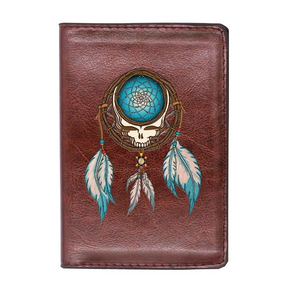 card holders fashion dreamcatcher skull passport cover classic leather men women id travel holder wallet, Brown;gray
card holders fashion dreamcatcher skull passport cover classic leather men women id travel holder wallet, Brown;gray
