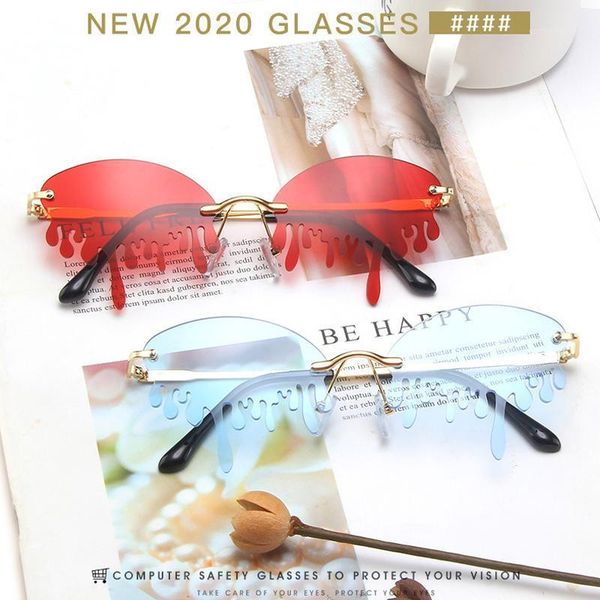 rimless women sunglasses fashion vintage unique tears shape steampunk sun glasses female uv400, White;black
rimless women sunglasses fashion vintage unique tears shape steampunk sun glasses female uv400, White;black