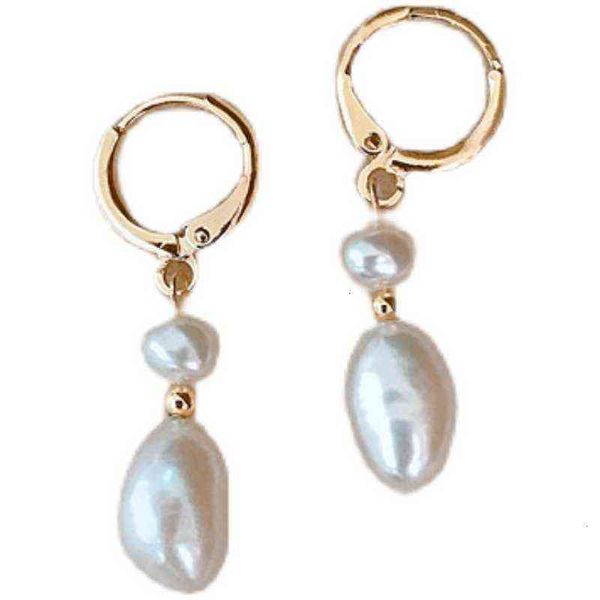 natural pearl earrings female advanced sense earrings lazy french net red temperament baroque, Golden 
natural pearl earrings female advanced sense earrings lazy french net red temperament baroque, Golden